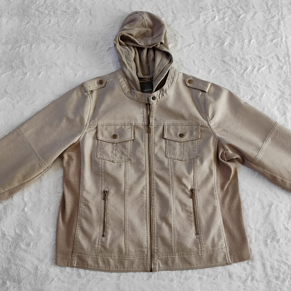 Maurices Faux Leather Hooded Plus Size Jacket
